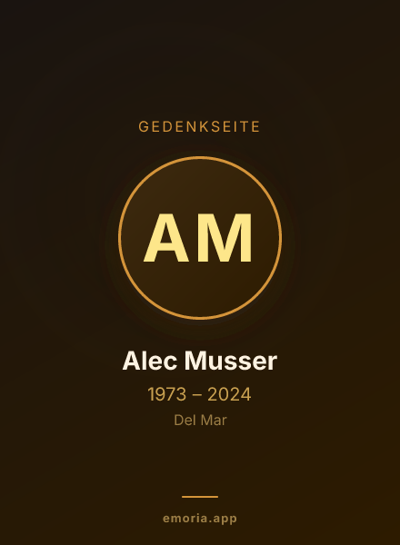 Gedenkportrait von Alec Musser