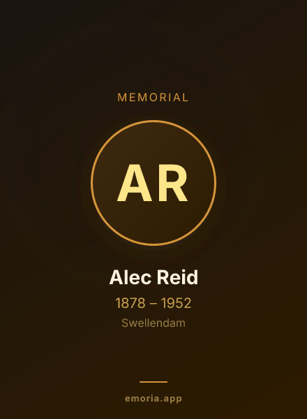 Memorial portrait of Alec Reid