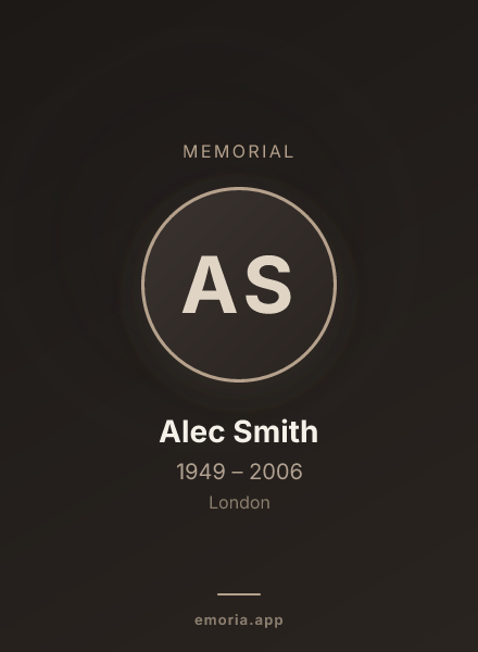Memorial portrait of Alec Smith