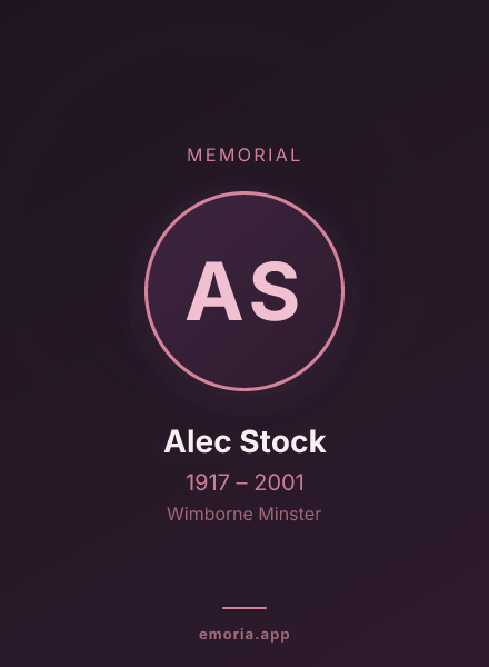 Memorial portrait of Alec Stock