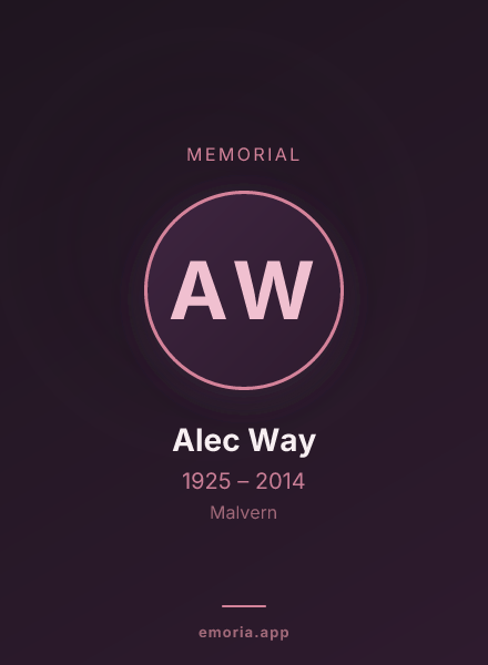Memorial portrait of Alec Way