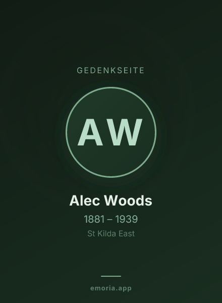 Gedenkportrait von Alec Woods