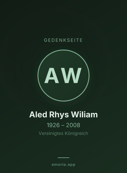 Gedenkportrait von Aled Rhys Wiliam