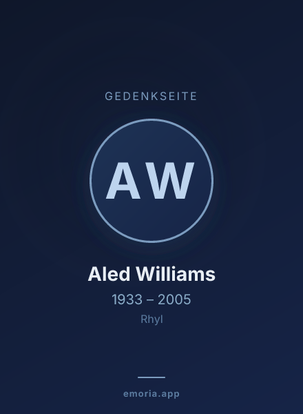 Gedenkportrait von Aled Williams