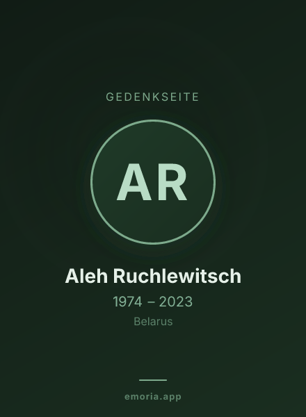 Gedenkportrait von Aleh Ruchlewitsch