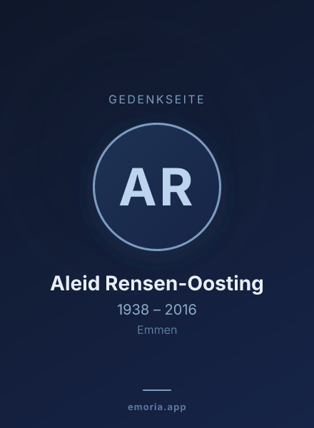 Gedenkportrait von Aleid Rensen-Oosting