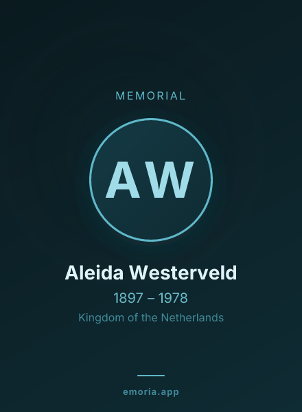 Memorial portrait of Aleida Westerveld