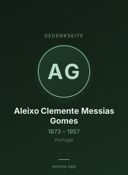 Gedenkportrait von Aleixo Clemente Messias Gomes
