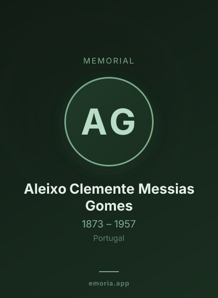 Memorial portrait of Aleixo Clemente Messias Gomes