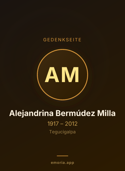 Gedenkportrait von Alejandrina Bermúdez Milla
