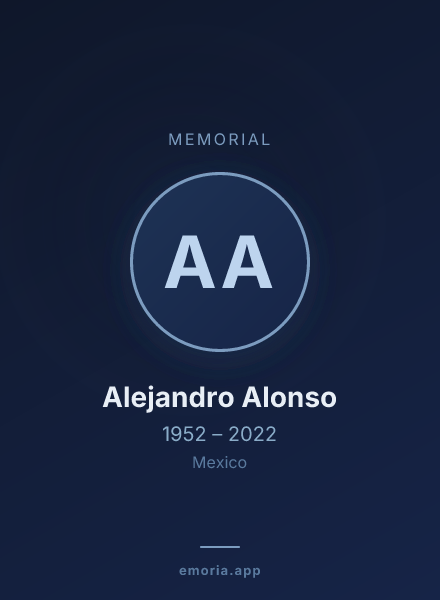 Memorial portrait of Alejandro Alonso
