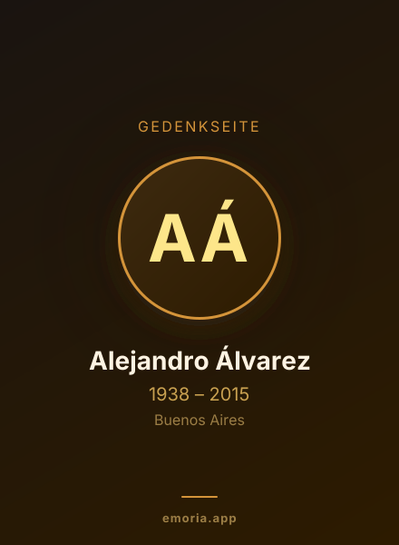 Gedenkportrait von Alejandro Álvarez