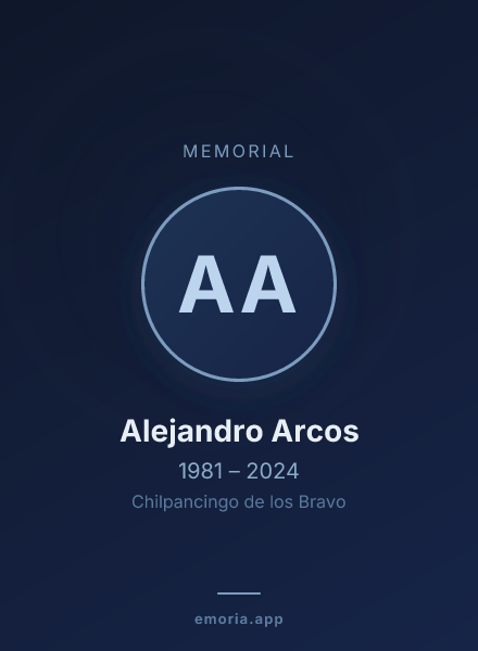 Memorial portrait of Alejandro Arcos