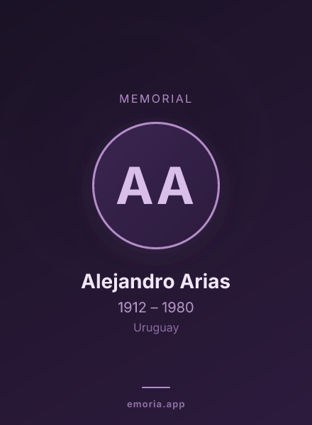 Memorial portrait of Alejandro Arias