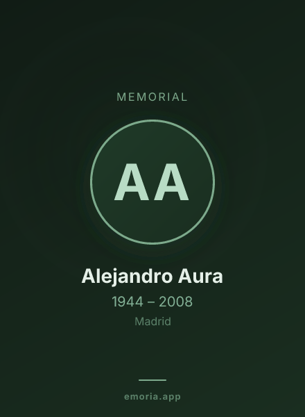 Memorial portrait of Alejandro Aura