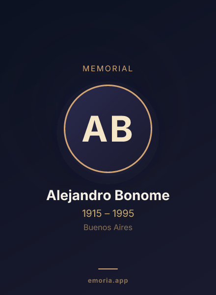 Memorial portrait of Alejandro Bonome