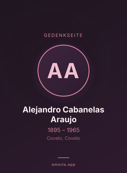 Gedenkportrait von Alejandro Cabanelas Araujo