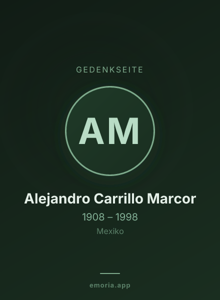 Gedenkportrait von Alejandro Carrillo Marcor