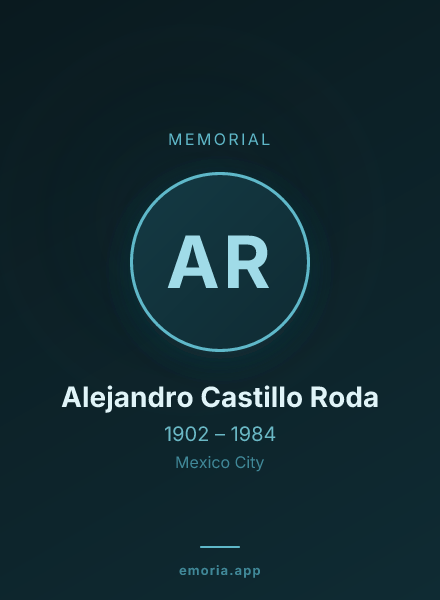 Memorial portrait of Alejandro Castillo Roda