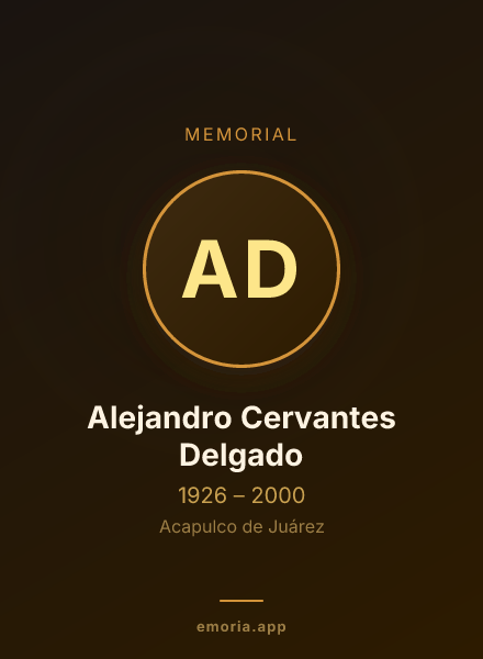 Memorial portrait of Alejandro Cervantes Delgado