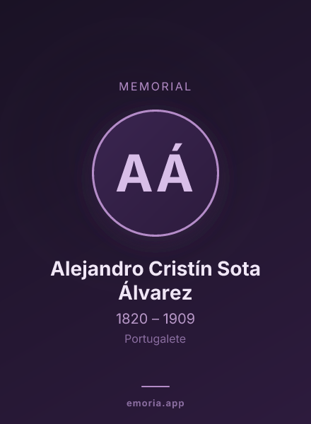Memorial portrait of Alejandro Cristín Sota Álvarez