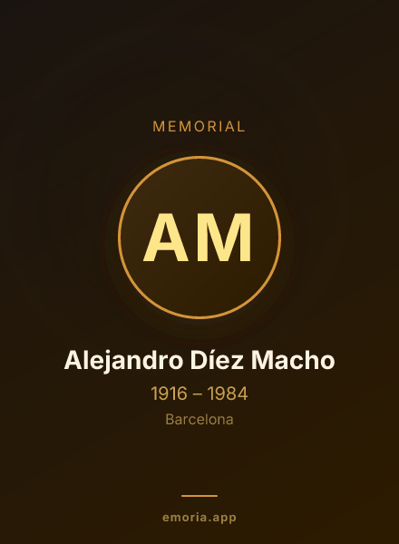 Memorial portrait of Alejandro Díez Macho