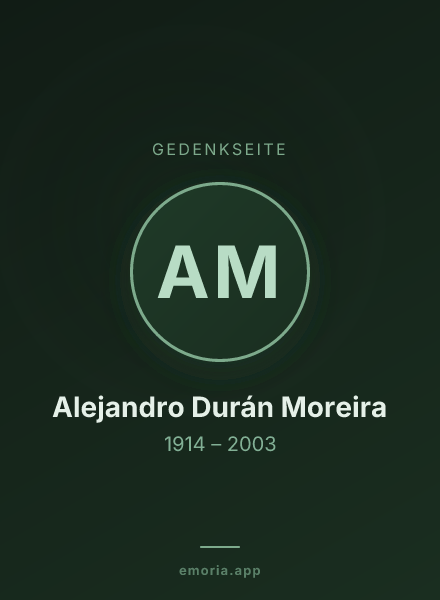 Gedenkportrait von Alejandro Durán Moreira