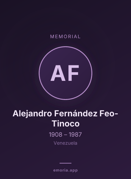 Memorial portrait of Alejandro Fernández Feo-Tinoco