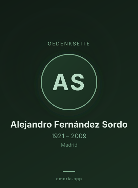 Gedenkportrait von Alejandro Fernández Sordo