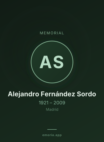 Memorial portrait of Alejandro Fernández Sordo
