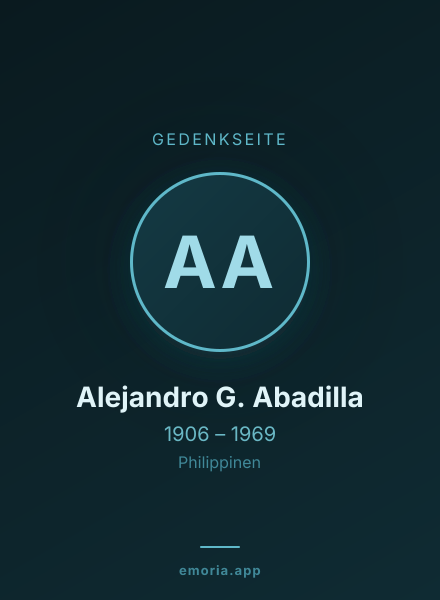 Gedenkportrait von Alejandro G. Abadilla