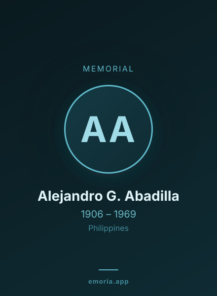 Memorial portrait of Alejandro G. Abadilla