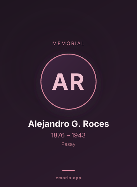 Memorial portrait of Alejandro G. Roces