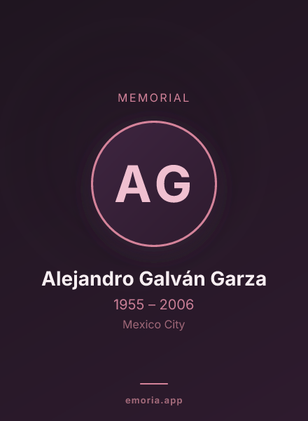 Memorial portrait of Alejandro Galván Garza