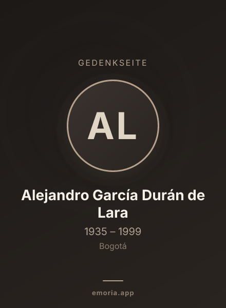 Gedenkportrait von Alejandro García Durán de Lara
