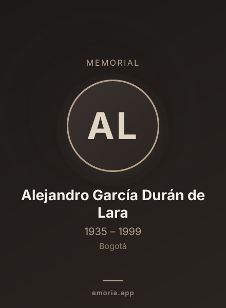 Memorial portrait of Alejandro García Durán de Lara