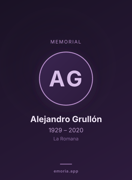Memorial portrait of Alejandro Grullón