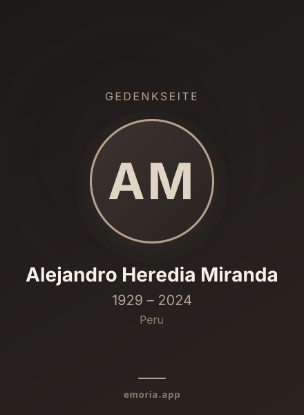 Gedenkportrait von Alejandro Heredia Miranda