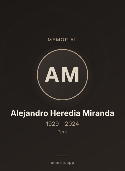 Memorial portrait of Alejandro Heredia Miranda