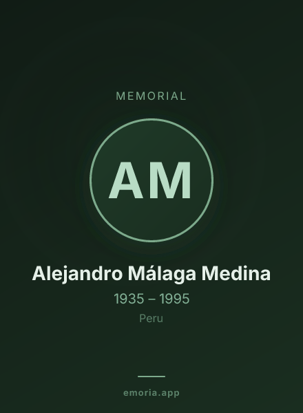 Memorial portrait of Alejandro Málaga Medina
