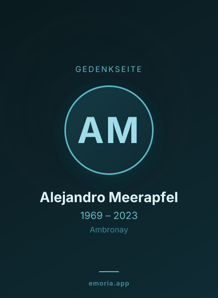 Gedenkportrait von Alejandro Meerapfel