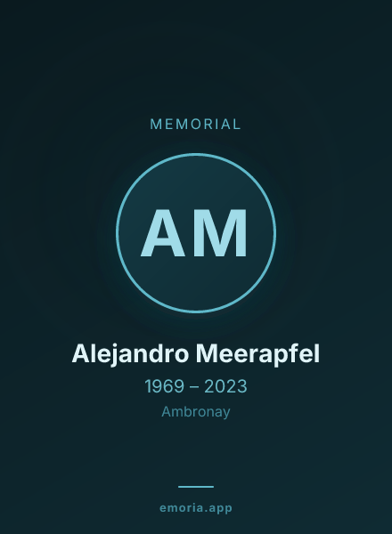 Memorial portrait of Alejandro Meerapfel