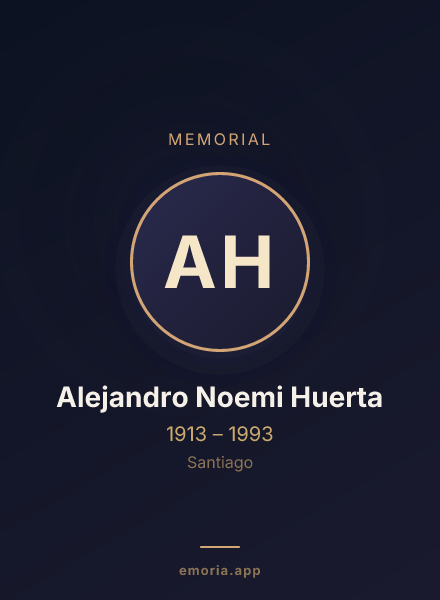 Memorial portrait of Alejandro Noemi Huerta