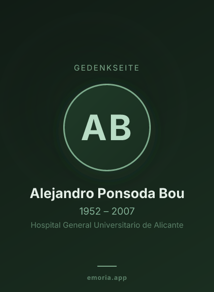 Gedenkportrait von Alejandro Ponsoda Bou