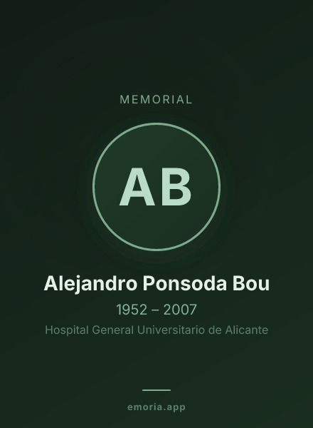Memorial portrait of Alejandro Ponsoda Bou