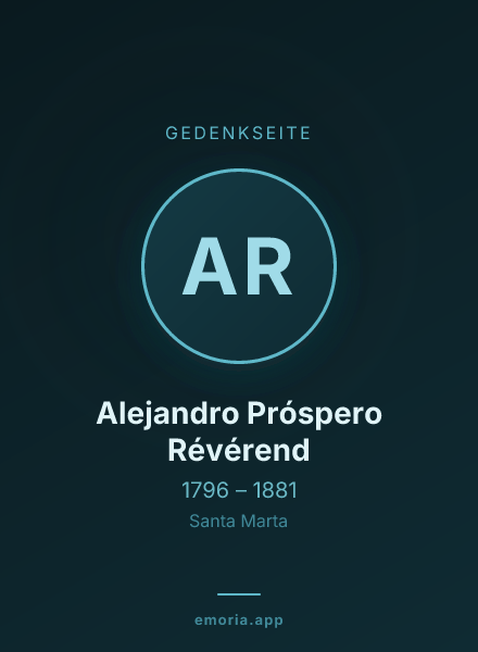 Gedenkportrait von Alejandro Próspero Révérend