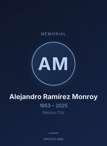 Memorial portrait of Alejandro Ramírez Monroy