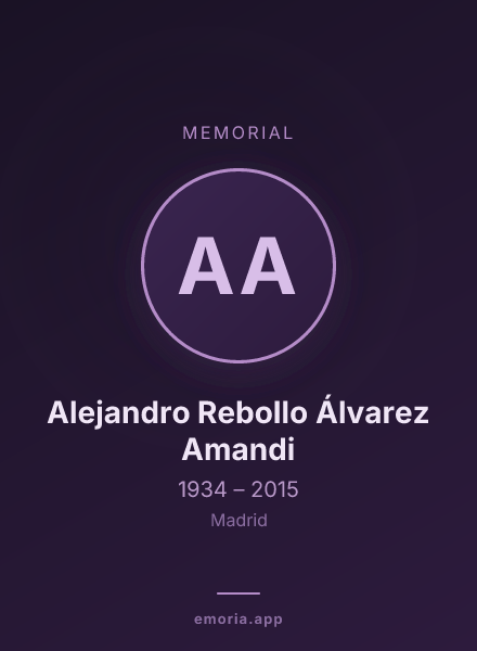 Memorial portrait of Alejandro Rebollo Álvarez Amandi