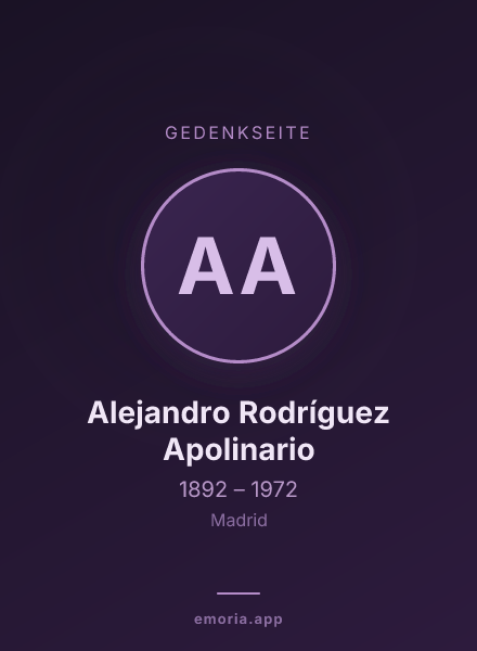 Gedenkportrait von Alejandro Rodríguez Apolinario