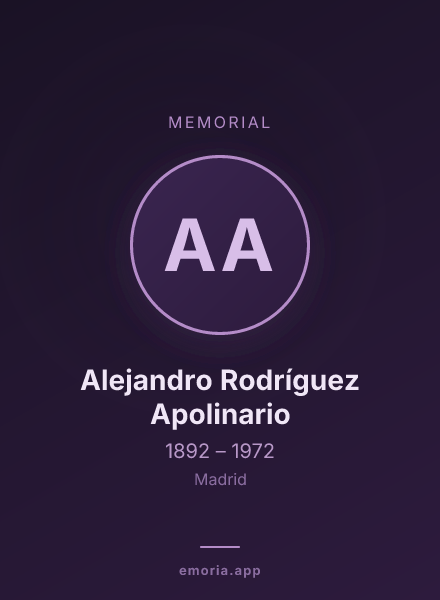Memorial portrait of Alejandro Rodríguez Apolinario